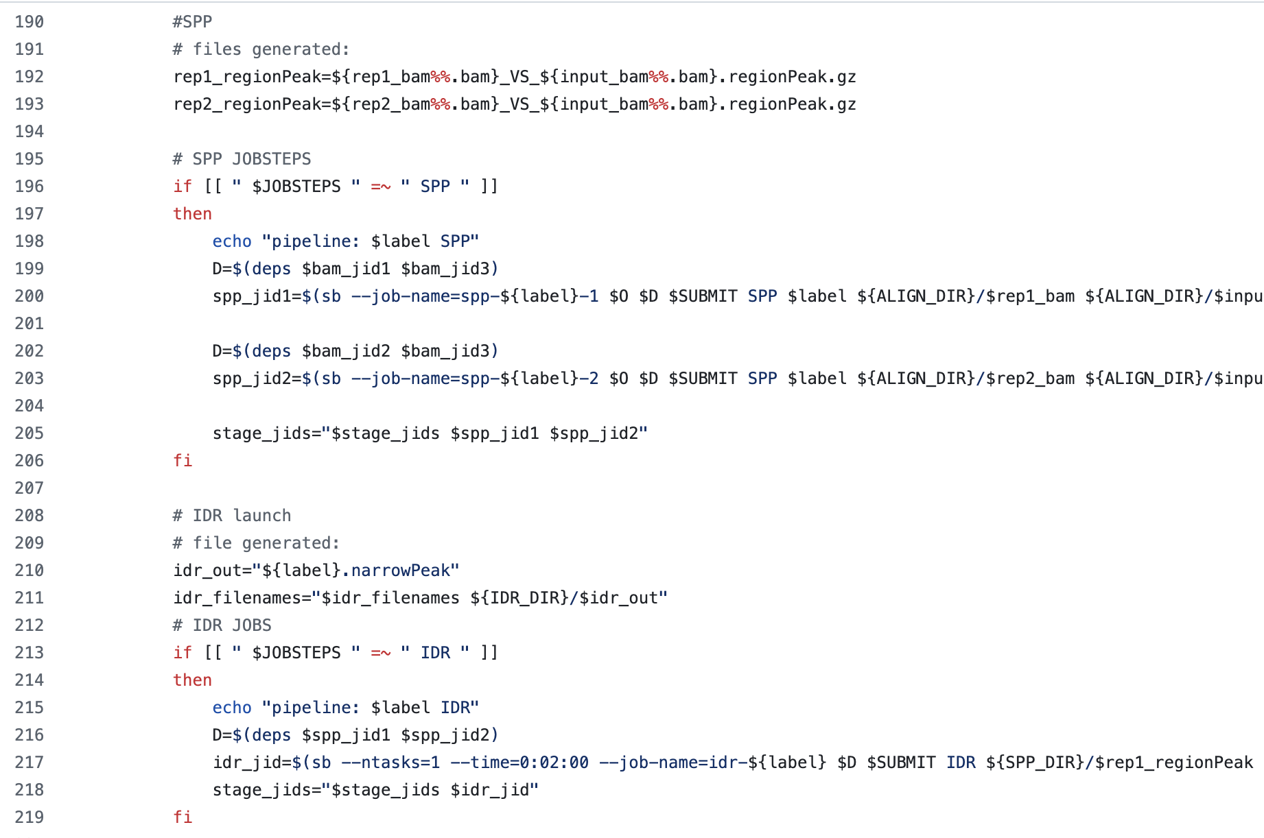An excerpt of shell scripting that behaves like a nextflow workflow file